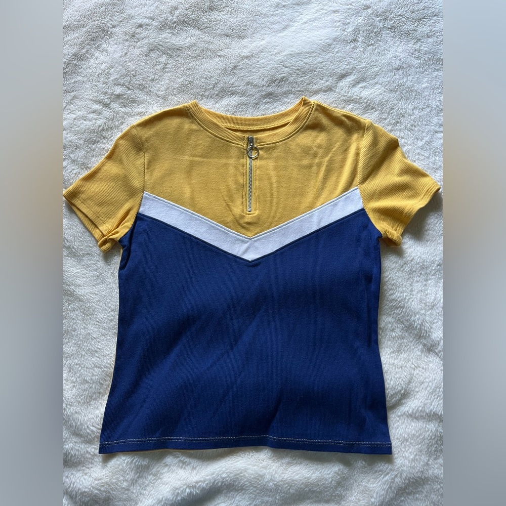 Flirtitude Active Womens 1/4 Zip Short Sleeve Shirt Size Medium